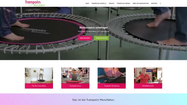 Website Screenshot: Lebelin das Schwingtrampolin - Trampolin Manufaktur · Gelenkschonend · Deutsche Produktion · 25 Jahre - Date: 2023-06-20 10:38:28