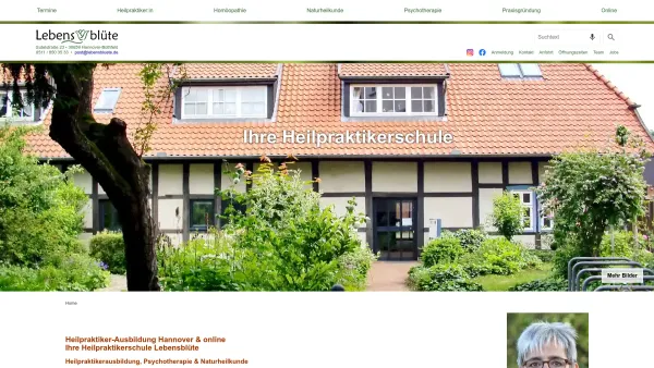 Website Screenshot: Lebensblüte Heilpraktikerschule - Heilpraktiker-Ausbildung Hannover | Heilpraktikerschule - Date: 2023-06-20 10:42:11