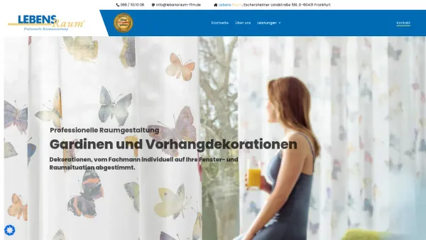 Website Screenshot: Malerbetrieb LebensRaum - Raumausstatter Frankfurt am Main - Lebensraum FFM - Date: 2023-06-20 10:38:28