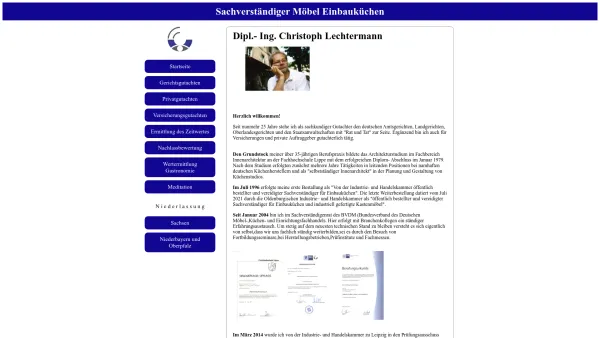Website Screenshot: Sachverständiger Einbauküchen Möbel Dipl.-Ing. Lechtermann - Sachverständiger Möbel Einbauküchen - Date: 2023-06-20 10:38:28