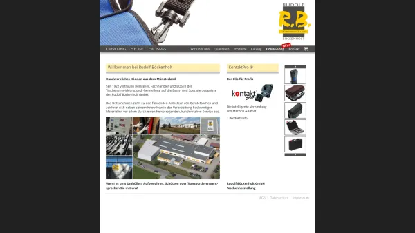 Website Screenshot: Böckenholt GmbH & Co. KG Lederwarenfabrik -  Kundenspezifische Serienfertigung von Taschen und Tragegurten - Startseite - Seitentitel - Date: 2023-06-20 10:38:28