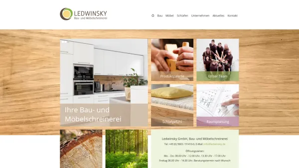 Website Screenshot: Bau und Möbelschreinerei Ledwinsky GmbH - Ledwinsky GmbH - Bau- und Möbelschreinerei - Date: 2023-06-20 10:38:28