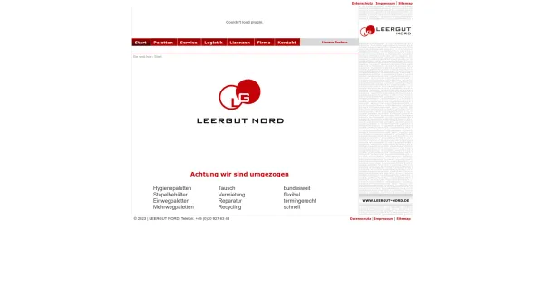 Website Screenshot: Leergut Nord - Leergut Nord - Palettenservice - Date: 2023-06-20 10:38:28
