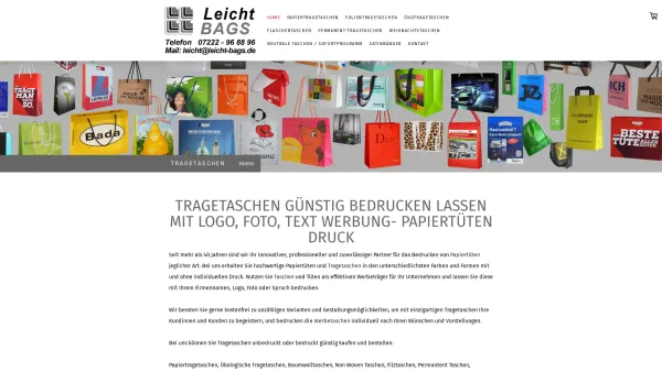 Website Screenshot: Bernd Leicht Handelsvertretungen - Tragetaschen bedrucken mit Logo, Foto, Papiertüten günstig bedruckt bestellen - Tragetaschen bedrucken - Date: 2023-06-20 10:38:28