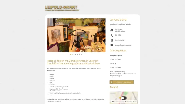 Website Screenshot: Leipold markt - Möbel & Antikmarkt in Frankfurt - LEIPOLD-DEPOT - Date: 2023-06-20 10:38:28