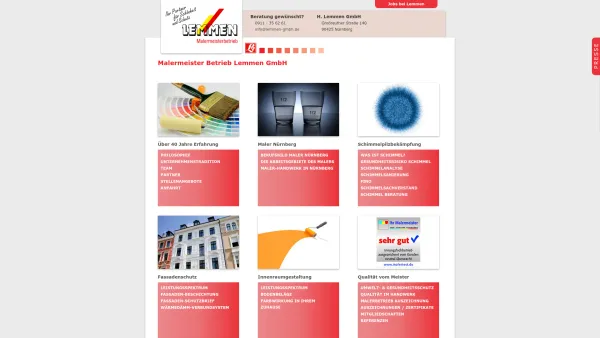 Website Screenshot: H. Lemmen GmbH - Maler Lemmen Nürnberg – Malermeisterbetrieb Nürnberg - Date: 2023-06-20 10:38:28