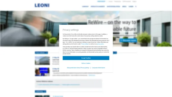 Website Screenshot: LEONI Draht GmbH - Wire, cable, wiring systems – LEONI - Date: 2023-06-20 10:38:30