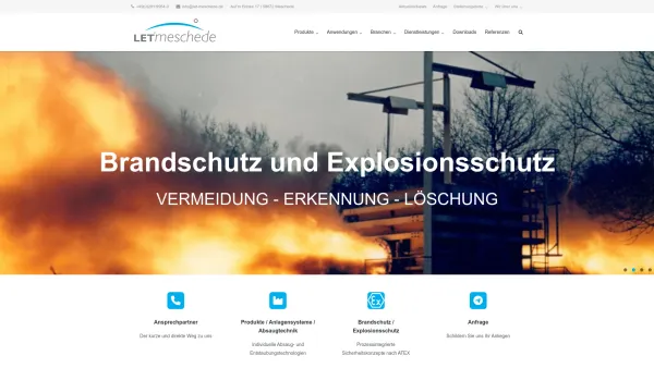 Website Screenshot: LET Meschede GmbH Luftfilter und Entstaubungstechnologie - Industrielle Absaugung / Entstaubung - LET®meschede - Date: 2023-06-20 10:38:30