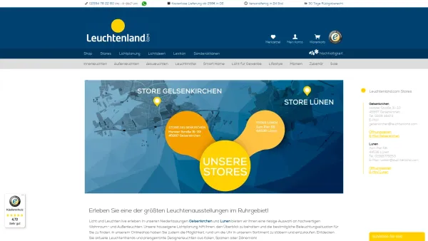 Website Screenshot: M & M Leuchtenland GmbH & Co. KG -  Wir denken in Licht! - Leuchtenland.com - Date: 2023-06-20 10:38:30
