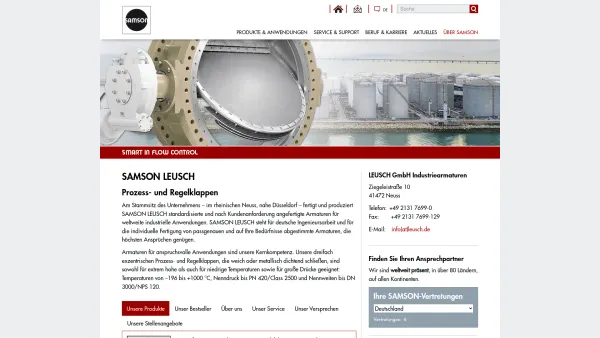 Website Screenshot: Leusch GmbH Industriearmaturen - SAMSON LEUSCH • SAMSON - Date: 2023-06-20 10:38:30