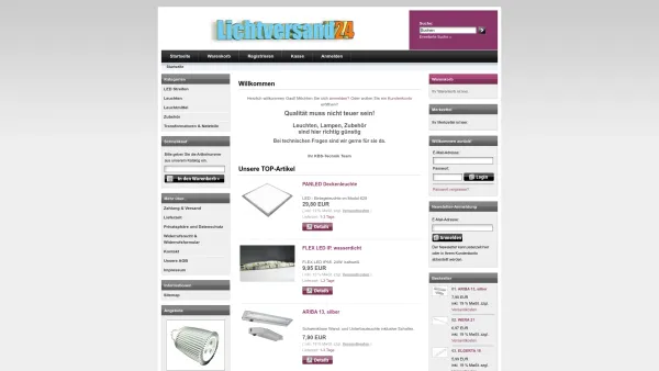 Website Screenshot: Lichtversand 24 -  Der Online-Shop rund um' s Licht - KBS-Technik Lichtshop Halver - Date: 2023-06-20 10:38:30