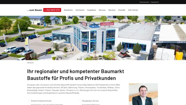 Website Screenshot: Linzmeier Baustoffe GmbH & Co. KG - Linzmeier Baustoffe GmbH | Ihr Baumarkt in der Region - Linzmeier Baustoffe GmbH & Co. KG - Date: 2023-06-20 10:42:11