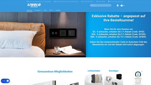 Website Screenshot: Livolo - Touch Glas Lichtschalter und Steckdosen der Marke LIVOLO - Date: 2023-06-20 10:42:11