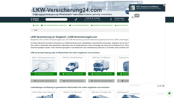 Website Screenshot: VSC Assekuranz-Makler UG haftungsbeschränkt - LKW Versicherung im Vergleich | LKW-Versicherung24.com - Date: 2023-06-20 10:42:11