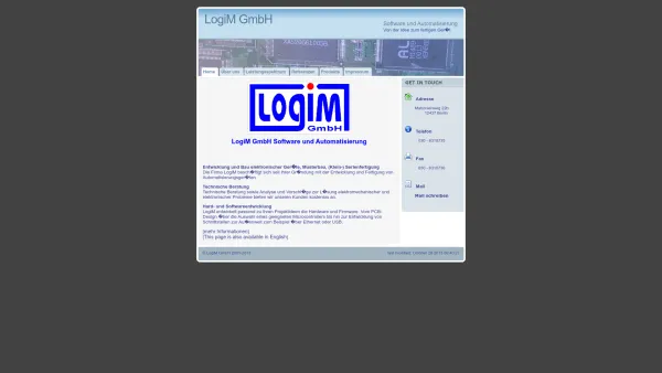 Website Screenshot: LogiM GmbH - LogiM GmbH: LogiM entwickelt f�r Sie Hardware und hardwarenahe Software im Bereich der Automatisierung - Date: 2023-06-20 10:38:31