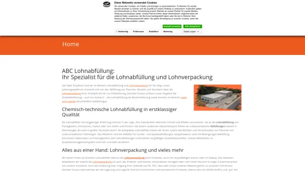 Website Screenshot: ABC Chemie Lohnabfüllung - Spezialist für Lohnabfüllung & Lohnverpackung | ABC Lohnabfüllung - Date: 2023-06-20 10:38:33
