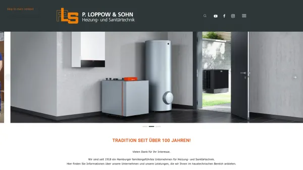 Website Screenshot: P. Loppow & Sohn GmbH-Heizungs und Sanitärtechnik - Startseite » P. Loppow & Sohn GmbH - Date: 2023-06-20 10:38:33
