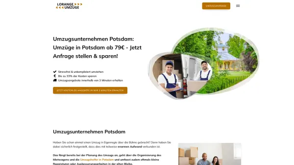 Website Screenshot: Lorange Umzüge Potsdam - Umzugsunternehmen Potsdam: Umzüge ab 79€ - Jetzt buchen! - Date: 2023-06-20 10:42:12