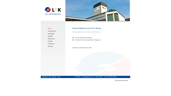 Website Screenshot: LTK GmbH · Luft und Klimatechnik - LTK – Spezialisten für Luft-, Kälte und Klimatechnik - Date: 2023-06-20 10:38:33