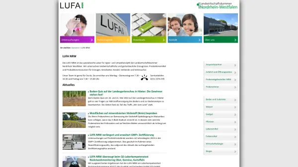 Website Screenshot: LUFA NRW -  Ihr Partner für Untersuchung und Beratung - LUFA NRW - LUFA NRW - Date: 2023-06-20 10:38:33