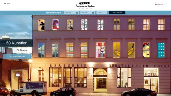 Website Screenshot: Hotel Künstlerheim Luise Betriebsgesellschaft mbH - Kunsthotel in Berlin Mitte | Arte Luise - Date: 2023-06-20 10:38:33