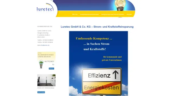Website Screenshot: Gustav Stifter -  Mehr Licht zum halben Preis - Luretec GmbH & Co. KG - Strom- und Kraftstoffeinsparung - Strom- und Kraftstoffeinsparung - Luretec GmbH & Co. KG - Date: 2023-06-20 10:38:33