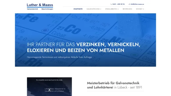 Website Screenshot: Luther & Maass GmbH - Oberflächenbeschichtung und Galvanotechnik in 23554 Lübeck - Date: 2023-06-20 10:38:33