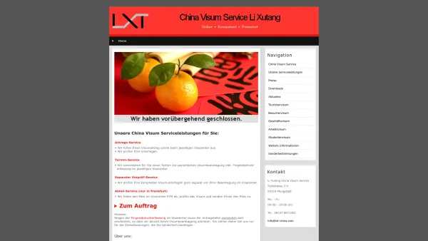 Website Screenshot: China Visum Service Li Xutang - China Visum Service Li Xutang - Date: 2023-06-20 10:38:33