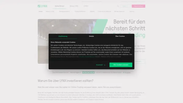 Website Screenshot: LYNX B.V. Germany Branch - LYNX: Der Online Broker mit Depot ab 0,- Euro - Date: 2023-06-20 10:38:33