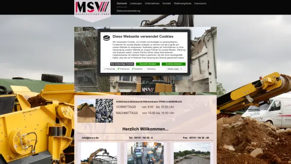 Website Screenshot: MSV Baumaschinen GmbH -  Flexibel · Zuverlässig · Schnell - MSV Baumaschinen GmbH - Startseite - Date: 2023-06-20 10:38:33