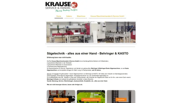 Website Screenshot: Krause Maschinenhandels. & Service GmbH - Krause Maschinenhandels & Service GmbH - Willkommen - Date: 2023-06-20 10:38:33