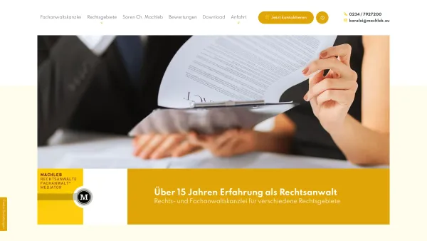 Website Screenshot: Anwaltskanzlei Machleb - Rechtsanwalt Sören Machleb | Anwaltskanzlei in Bochum - Date: 2023-06-20 10:38:33