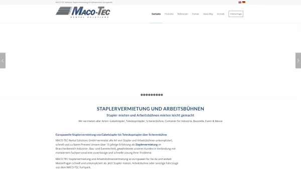 Website Screenshot: MACO-TEC Rental Solutions GmbH - Staplervermietung & Arbeitsbühnen europaweit - Date: 2023-06-20 10:38:33