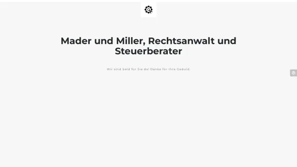 Website Screenshot: Mader & Hoffmann Steuerberater- und Rechtsanwaltskanzlei -  Kompetente Beratung seit 1957! - Mader und Miller is under construction - Date: 2023-06-20 10:38:33