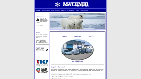 Website Screenshot: Mäthner Kälte Klima GmbH - Mäthner Kälte Klima GmbH in Kiel - Startseite - Date: 2023-06-20 10:38:36