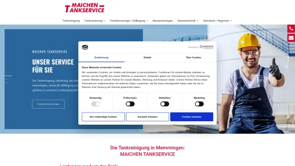 Website Screenshot: Maichen & Brösdorf GmbH - Maichen Tankservice - Maichen Tankservice Memmingen | Service für Ihren Tank - Date: 2023-06-20 10:38:36