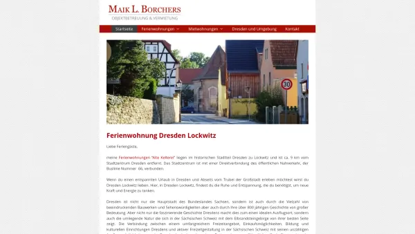 Website Screenshot: Ferienwohnung Dresden Maik L. Borchers - Ferienwohnung Dresden Lockwitz - Maik L. Borchers - Date: 2023-06-20 10:38:36