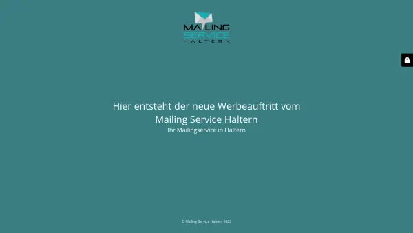 Website Screenshot: Mailing Service Hanspach GmbH Zuverlässig, schnell und natürlich von bester Qualität - Hier entsteht der neue Werbeauftritt des Mailing Service Haltern - Date: 2023-06-20 10:38:36