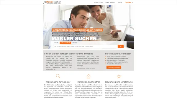 Website Screenshot: MaklerSuchen.com empfohlene Makler finden - Immobilienmakler suchen | Makler-Empfehlung finden - Date: 2023-06-20 10:38:36