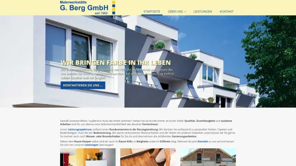 Website Screenshot: Malerwerkstätte · G. Berg GmbH -  Wir können nur gut und nicht billig! - Ihr kompetenter Innungsmaler – Malerwerkstätte G. Berg GmbH seit 1965 - Date: 2023-06-20 10:38:36