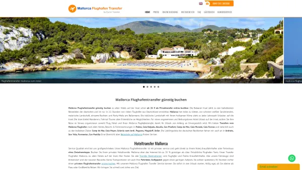 Website Screenshot: Mallorca Flughafen Transfer - Mallorca Flughafentransfer günstig buchen | Transfer zum Hotel | Taxi - Date: 2023-06-20 10:42:14