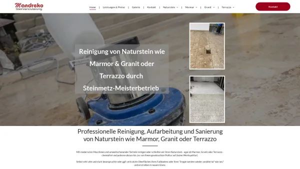 Website Screenshot: Mandreko Steinrenovierung - Mandreko Steinrenovierung - Marmor reinigen & polieren - Date: 2023-06-20 10:42:14