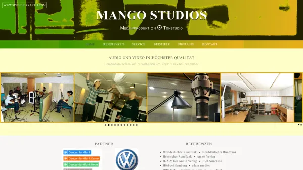 Website Screenshot: Mango Studios Neubert & Bette GbR - mango studios - Ihr Tonstudio in Köln - Date: 2023-06-20 10:38:36