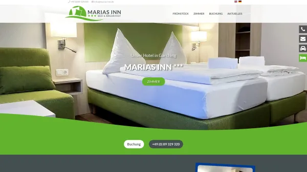 Website Screenshot: Hotel Maria´s Inn Bed & Breakfast - Hotel Garching bei München | Wohlfühlen im Hotel Marias Inn - Date: 2023-06-20 10:42:14