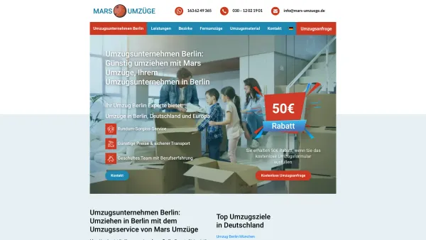 Website Screenshot: Umzugsunternehmen in Berlin - Umzugsunternehmen Berlin | Günstige Umzugsfirma | Mars Umzüge - Date: 2023-06-20 10:42:14