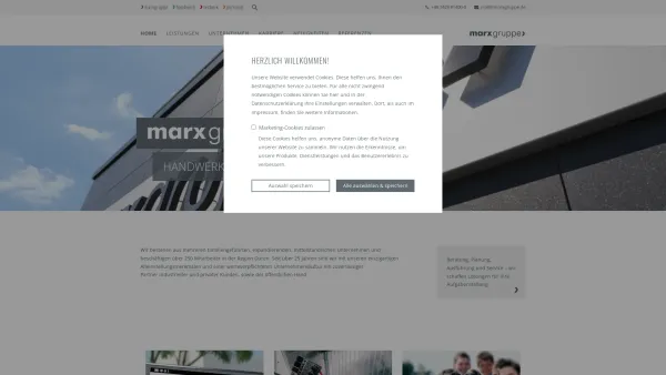 Website Screenshot: Hausverwaltung Marx GmbH -  Bauen für die  Zukunft - Marx Gruppe - Home - Date: 2023-06-20 10:38:39