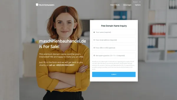 Website Screenshot: MBH Maschinenbauhandel GmbH - maschinenbauhandel.de is for sale! | TRUSTEDNAMES - Date: 2023-06-20 10:38:39
