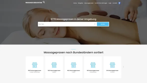Website Screenshot: Massage-Gesucht.de - 9778 Massagepraxen in deiner Nähe | Massage-Gesucht.de - Date: 2023-06-20 10:42:14