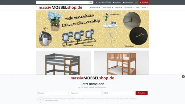Website Screenshot: Massivmöbelshop - Massivholzmöbel aus eigener Produktion in Ostfriesland - Date: 2023-06-20 10:42:14