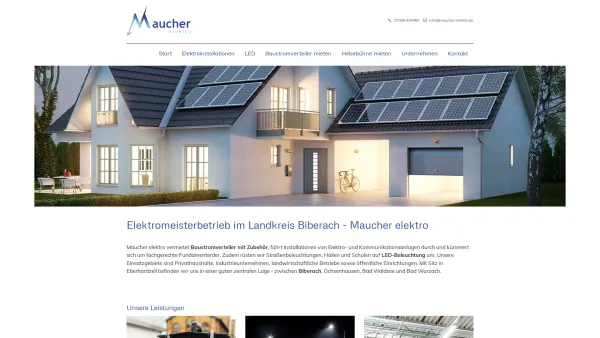 Website Screenshot: Maucher elektro GmbH - Elektriker Biberach - Maucher elektro GmbH - Date: 2023-06-20 10:38:39